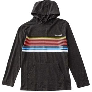 Hurley charcoal gray w/ stripes boys size 5 hoodie